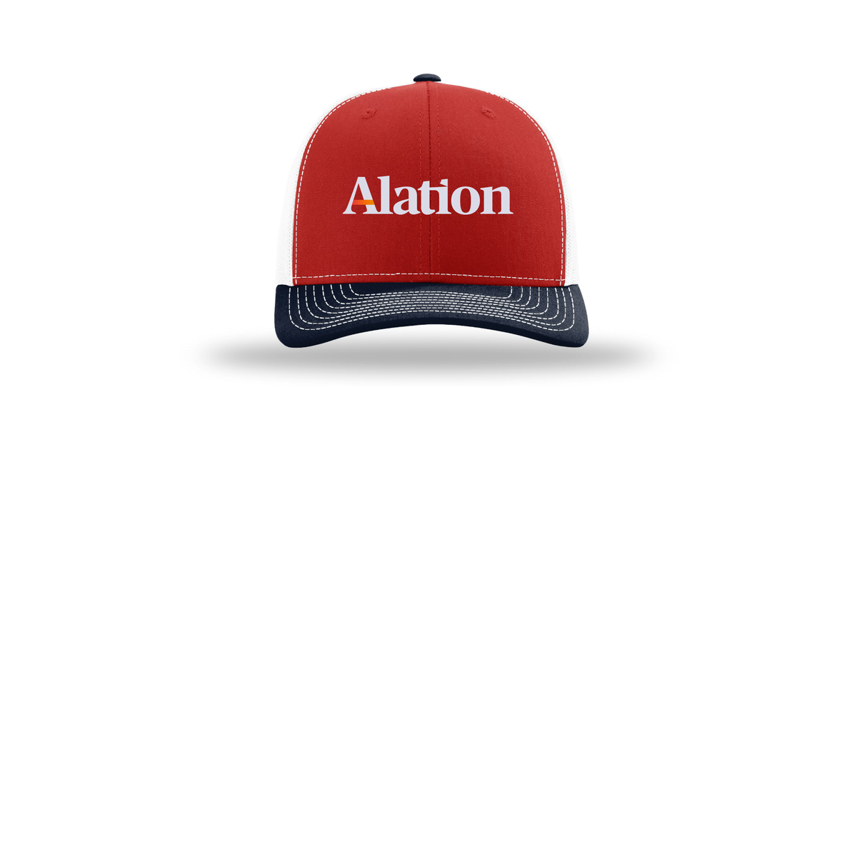 alation-richardson-trucker-cap-embroidery-capfront-R112-redwhitenavy-flat-front