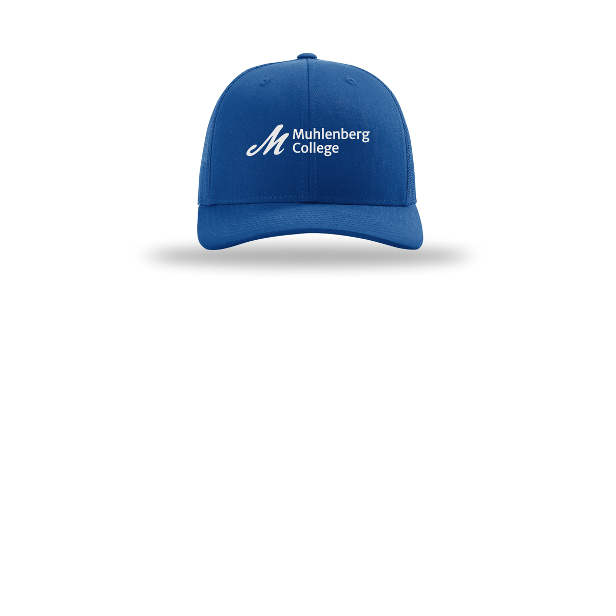 muhlenberg-richardson-trucker-cap-embroidery-capfront-R112-royal-flat-front