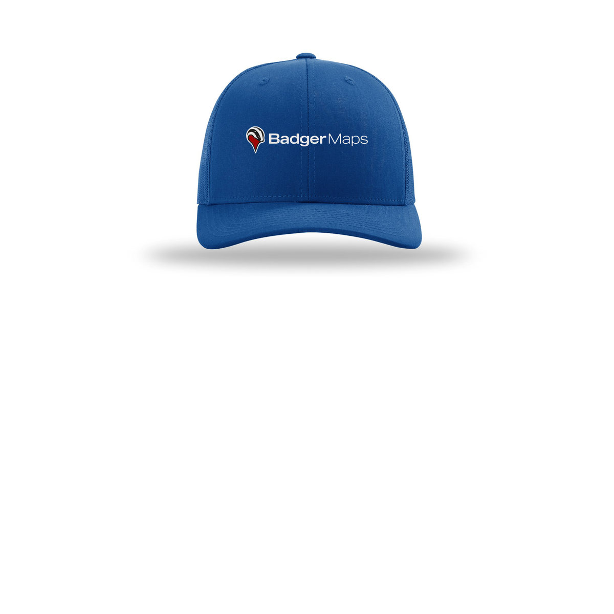 badgermapping-richardson-trucker-cap-embroidery-capfront-R112-royal-flat-front