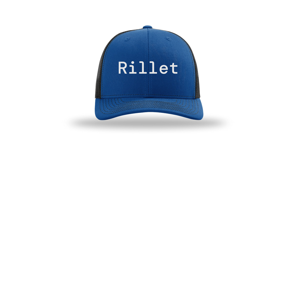 rillet-richardson-trucker-cap-embroidery-capfront-R112-royalblack-flat-front