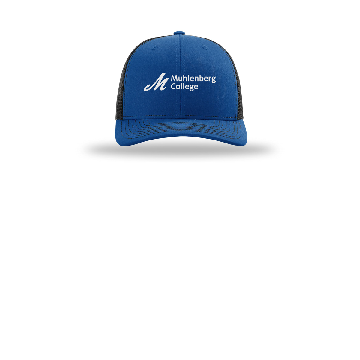 muhlenberg-richardson-trucker-cap-embroidery-capfront-R112-royalblack-flat-front