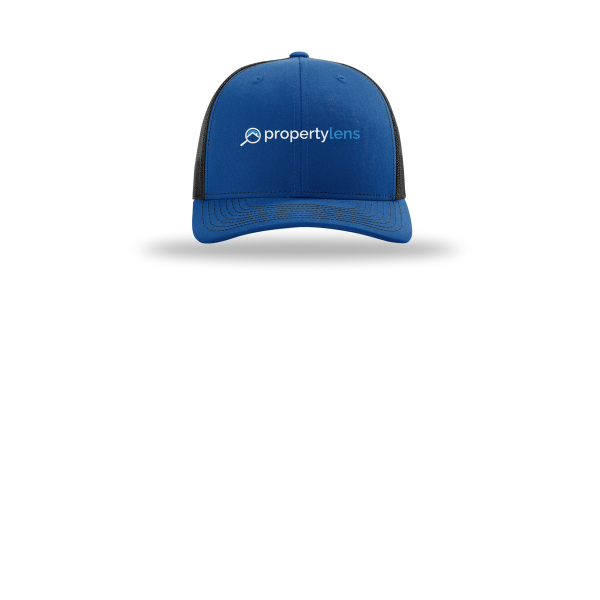 propertylens-richardson-trucker-cap-embroidery-capfront-R112-royalblack-flat-front