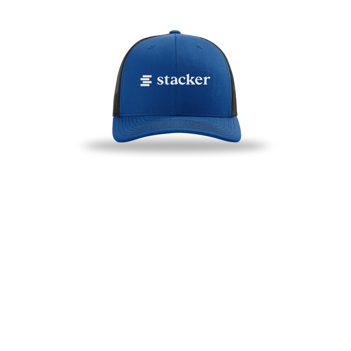 stacker-richardson-trucker-cap-embroidery-capfront-R112-royalblack-flat-front