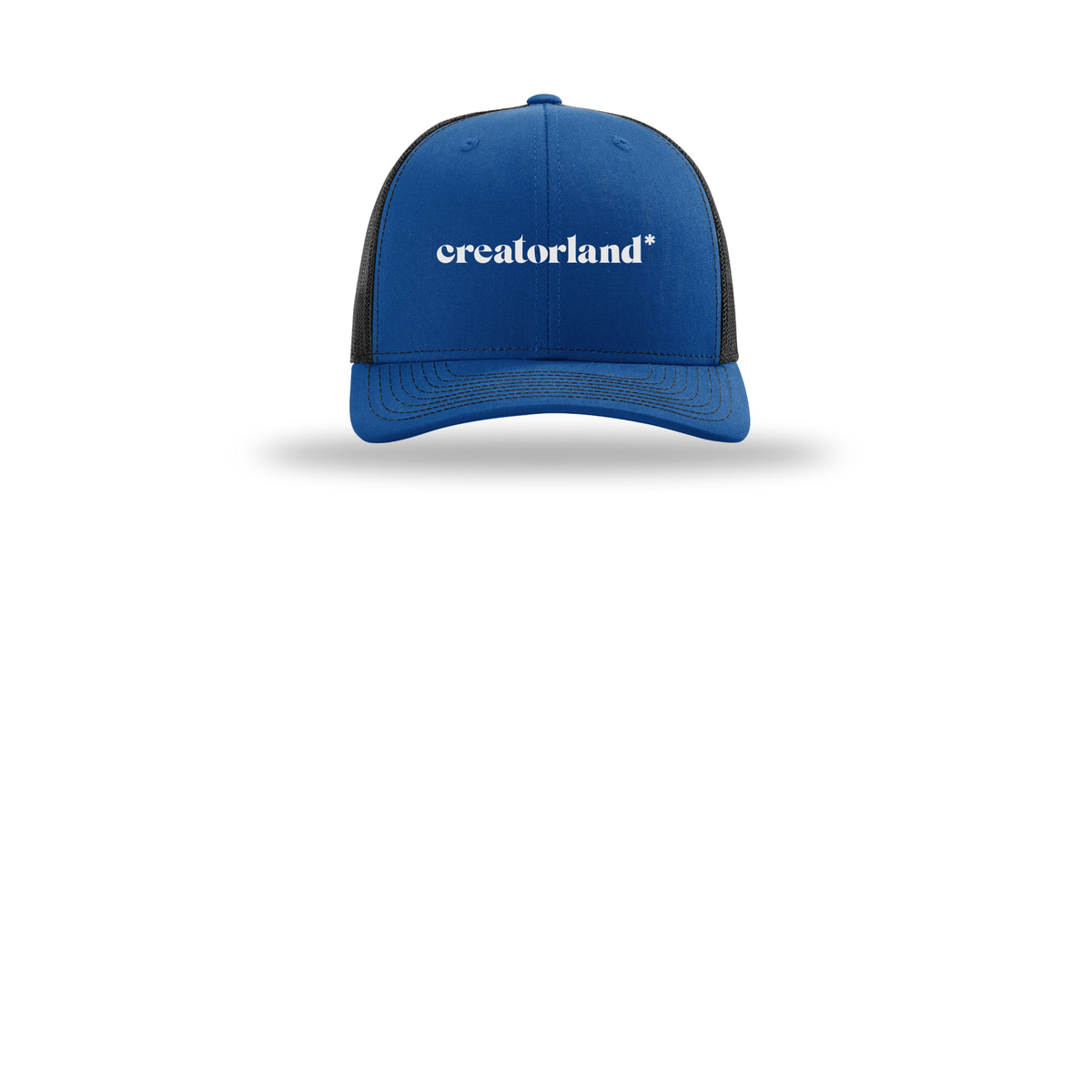creatorland-richardson-trucker-cap-embroidery-capfront-R112-royalblack-flat-front