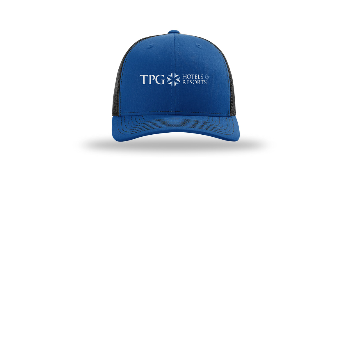 tpghotelsandresorts-richardson-trucker-cap-embroidery-capfront-R112-royalblack-flat-front