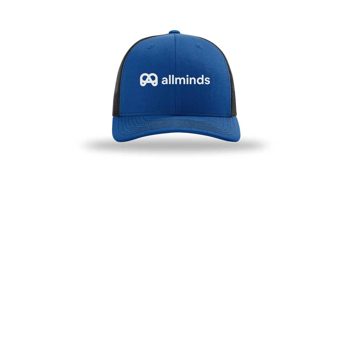 getallminds-richardson-trucker-cap-embroidery-capfront-R112-royalblack-flat-front