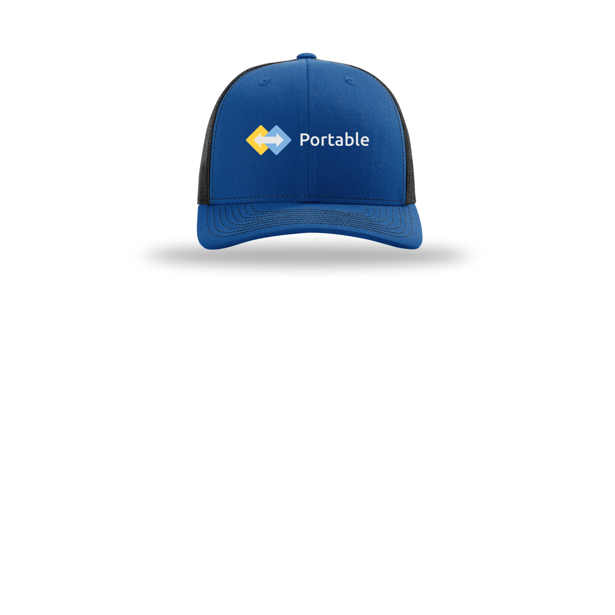 portable-richardson-trucker-cap-embroidery-capfront-R112-royalblack-flat-front