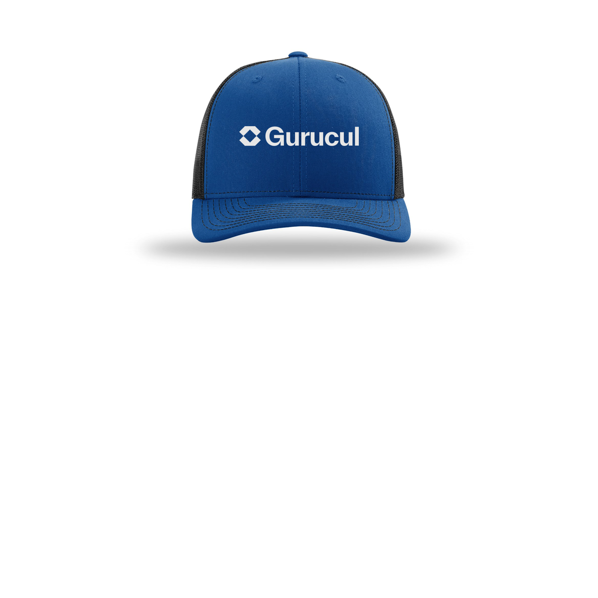 gurucul-richardson-trucker-cap-embroidery-capfront-R112-royalblack-flat-front