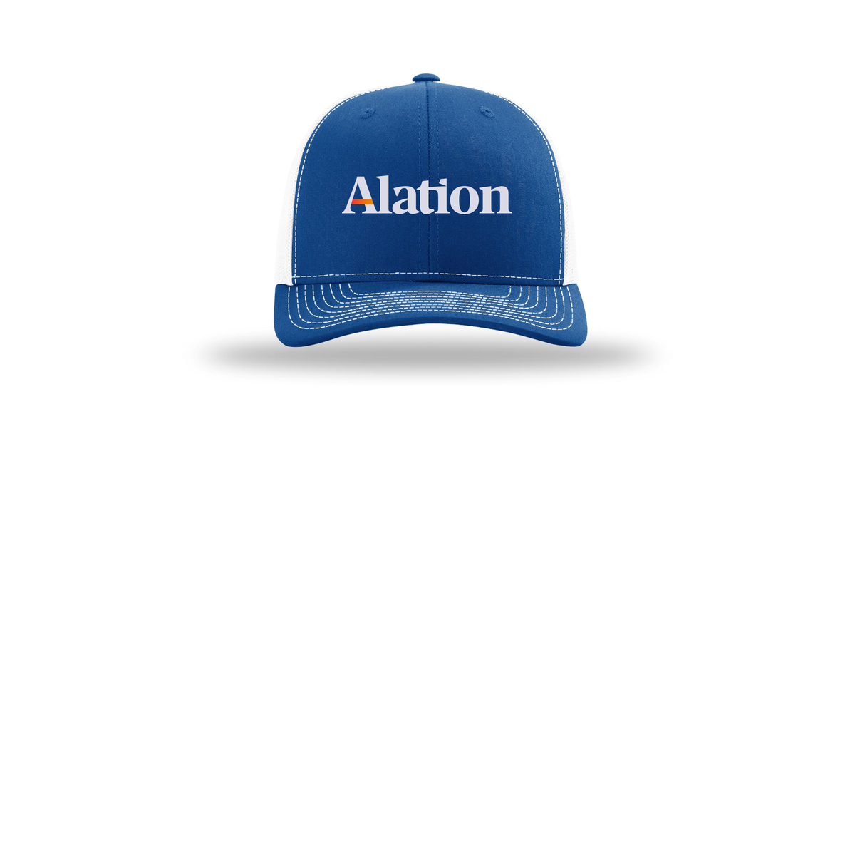 alation-richardson-trucker-cap-embroidery-capfront-R112-royalwhite-flat-front