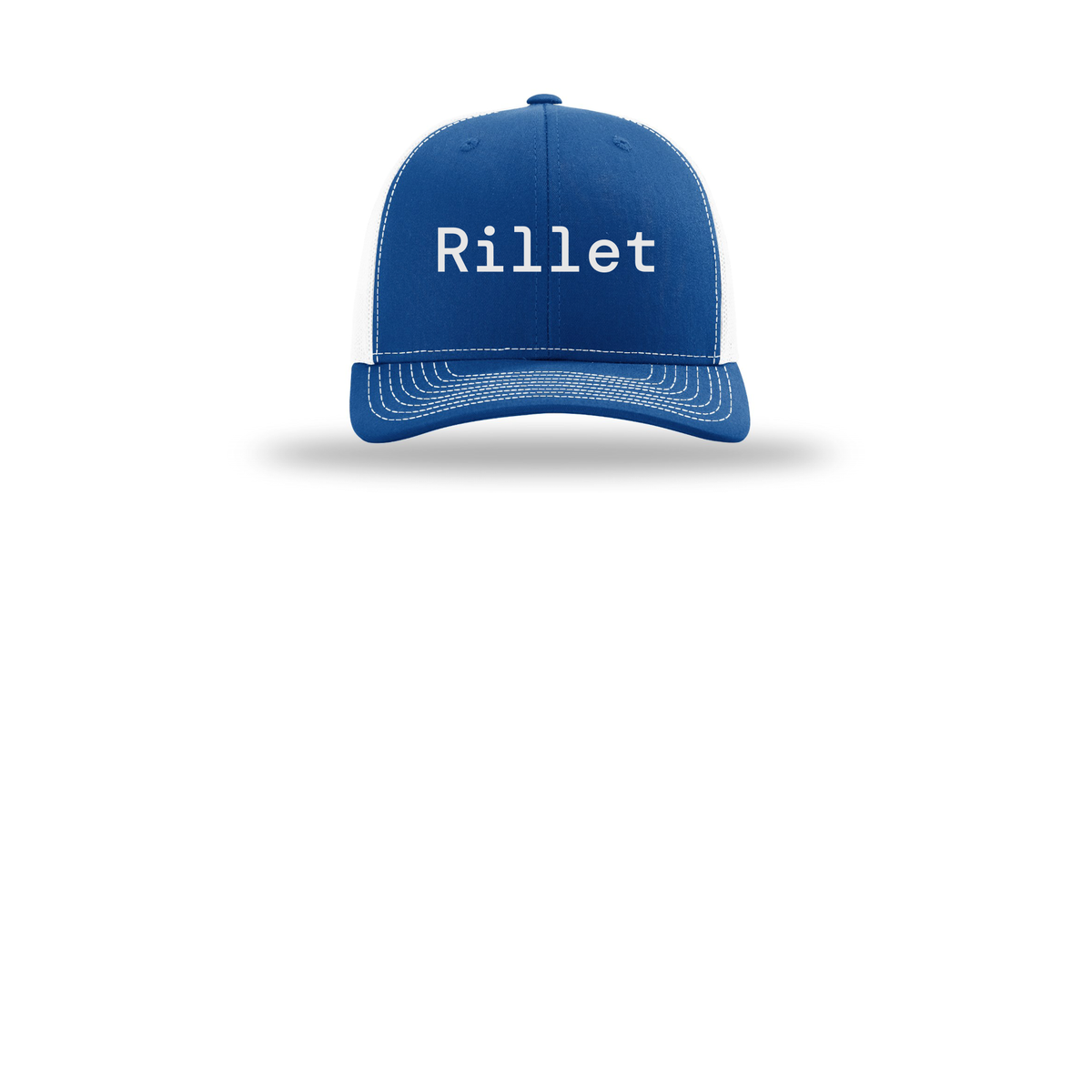 rillet-richardson-trucker-cap-embroidery-capfront-R112-royalwhite-flat-front