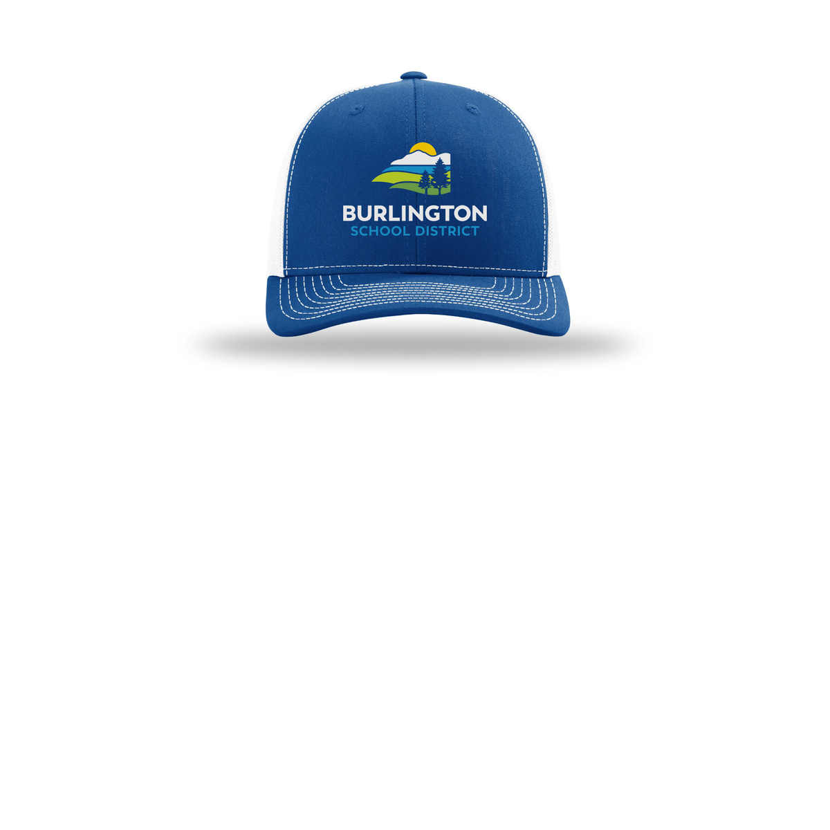bsdvt-richardson-trucker-cap-embroidery-capfront-R112-royalwhite-flat-front