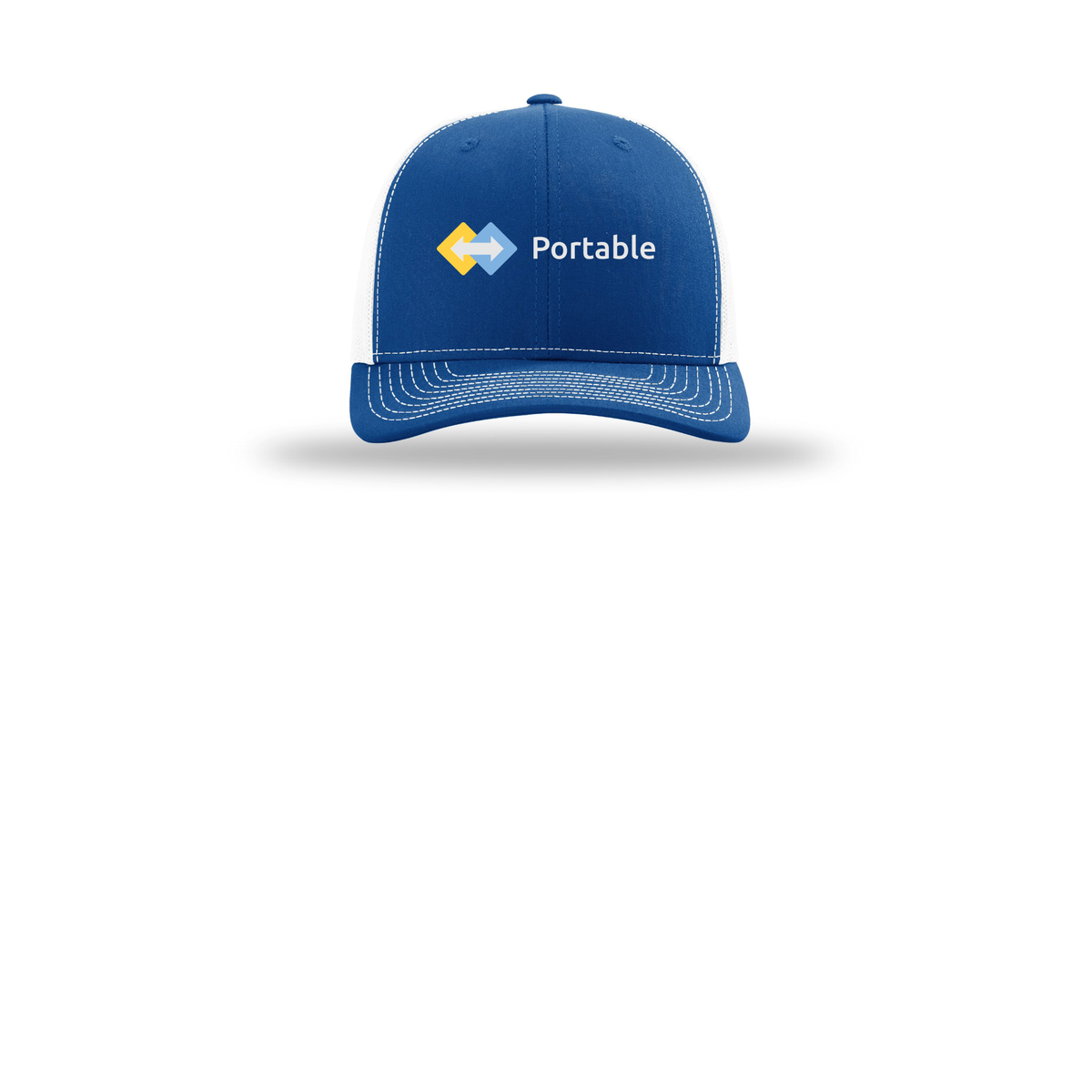 portable-richardson-trucker-cap-embroidery-capfront-R112-royalwhite-flat-front