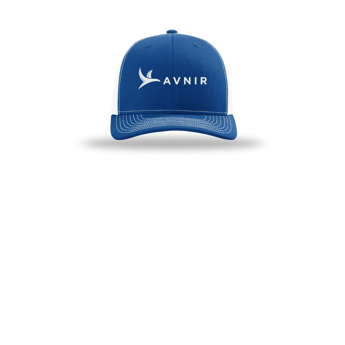 avnir-richardson-trucker-cap-embroidery-capfront-R112-royalwhite-flat-front