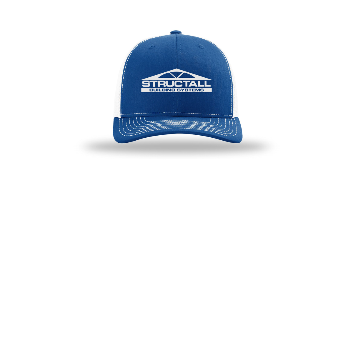 structall-richardson-trucker-cap-embroidery-capfront-R112-royalwhite-flat-front
