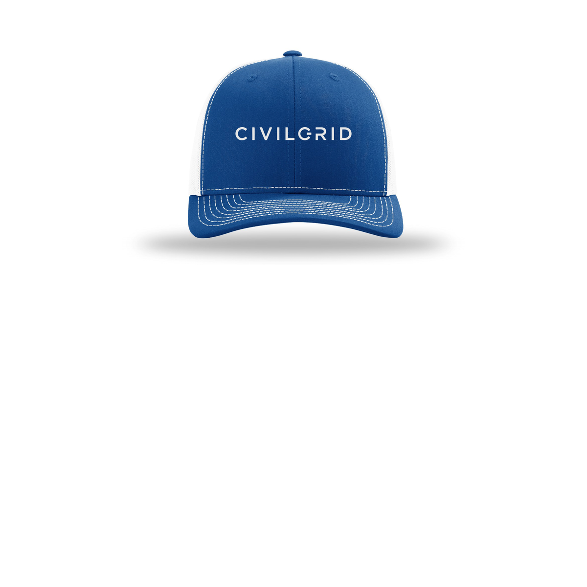 civilgrid-richardson-trucker-cap-embroidery-capfront-R112-royalwhite-flat-front