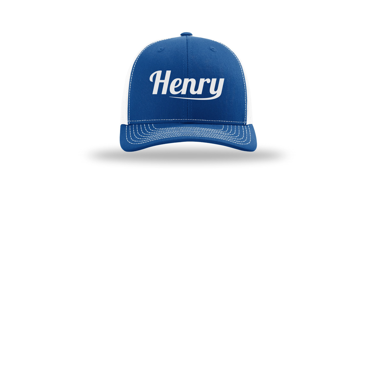 henrymeds-richardson-trucker-cap-embroidery-capfront-R112-royalwhite-flat-front