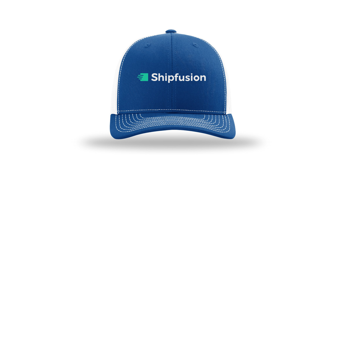 shipfusion-richardson-trucker-cap-embroidery-capfront-R112-royalwhite-flat-front