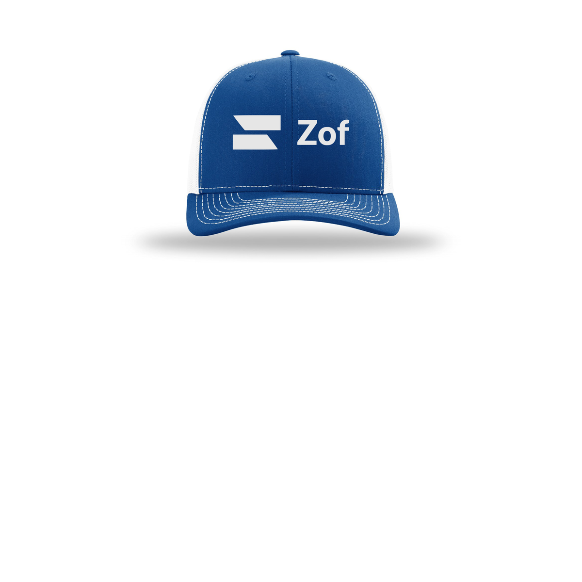 zof-richardson-trucker-cap-embroidery-capfront-R112-royalwhite-flat-front