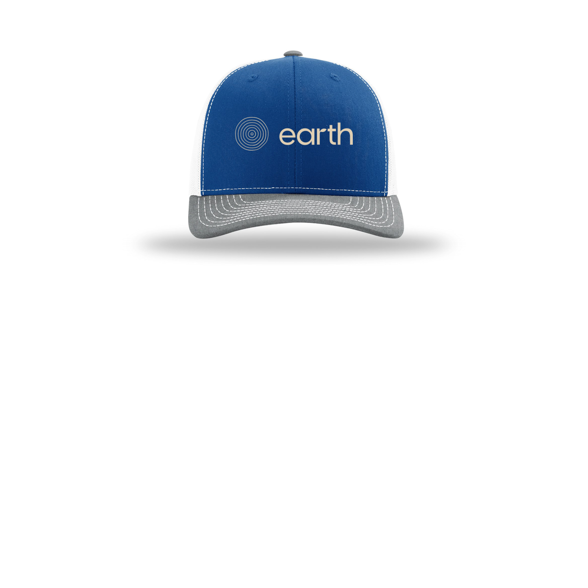 earthfuneral-richardson-trucker-cap-embroidery-capfront-R112-royalwhiteheathergrey-flat-front