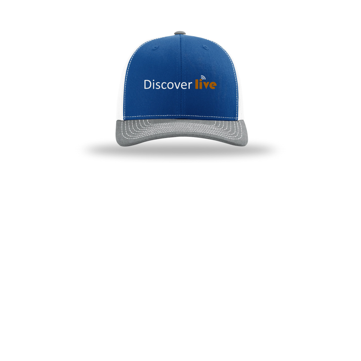 discover-richardson-trucker-cap-embroidery-capfront-R112-royalwhiteheathergrey-flat-front