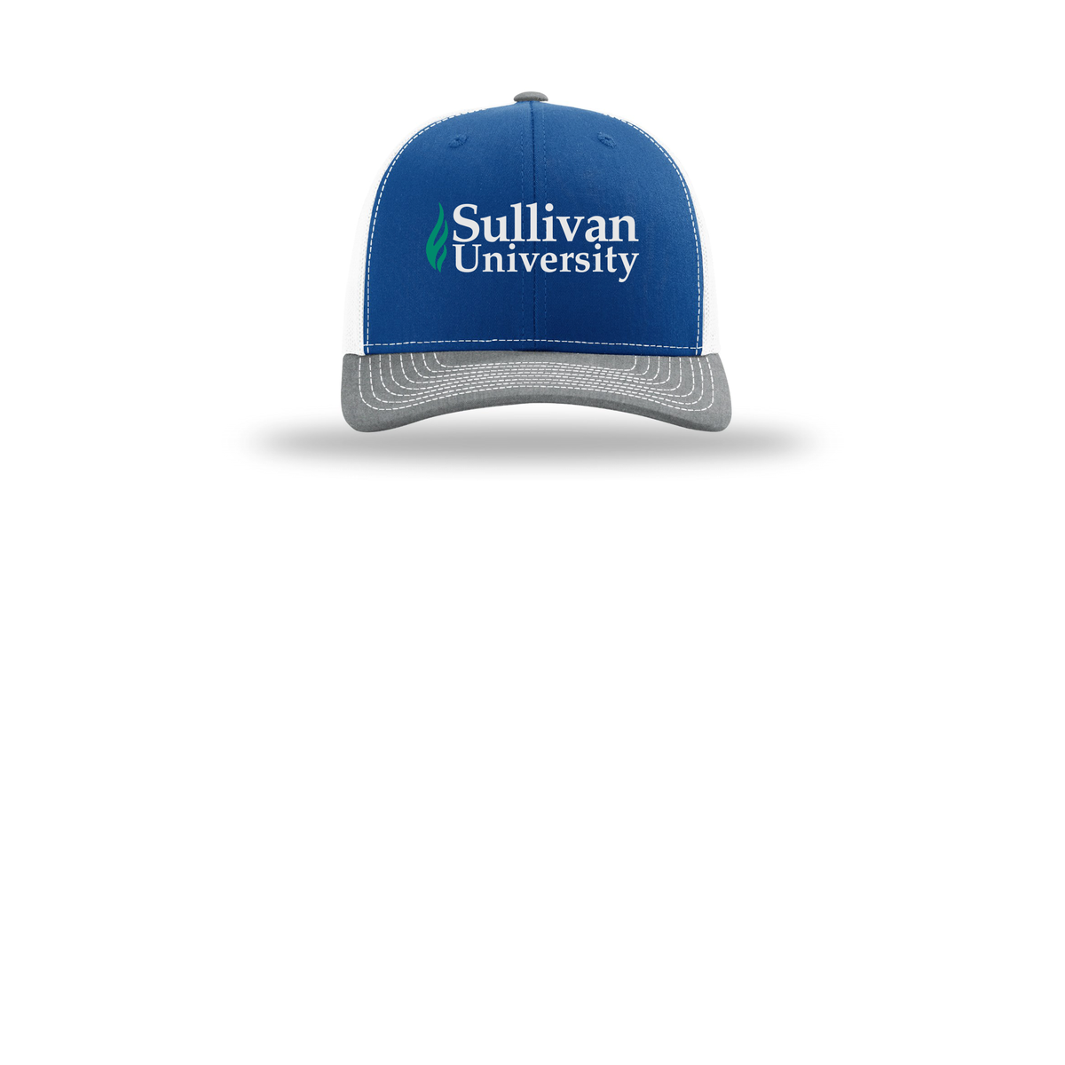 sullivan-richardson-trucker-cap-embroidery-capfront-R112-royalwhiteheathergrey-flat-front