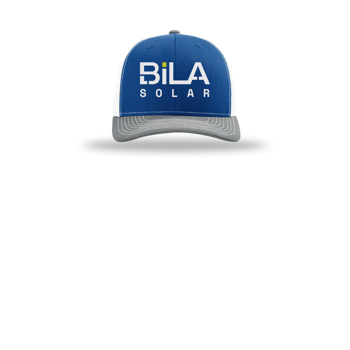 bilasolar-richardson-trucker-cap-embroidery-capfront-R112-royalwhiteheathergrey-flat-front