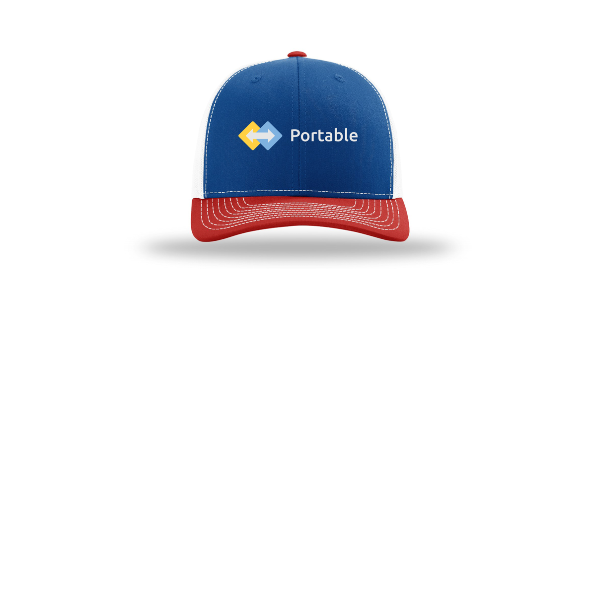 portable-richardson-trucker-cap-embroidery-capfront-R112-royalwhitered-flat-front
