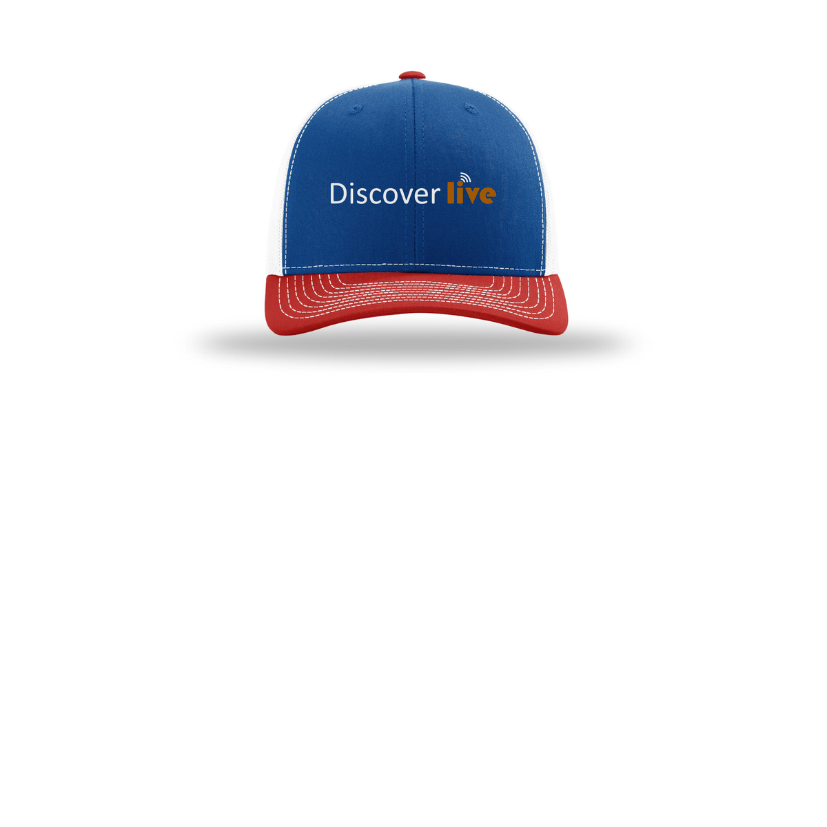 discover-richardson-trucker-cap-embroidery-capfront-R112-royalwhitered-flat-front