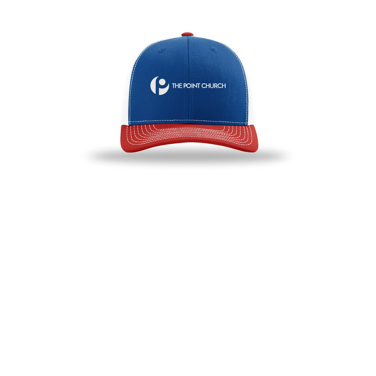 thepointva-richardson-trucker-cap-embroidery-capfront-R112-royalwhitered-flat-front