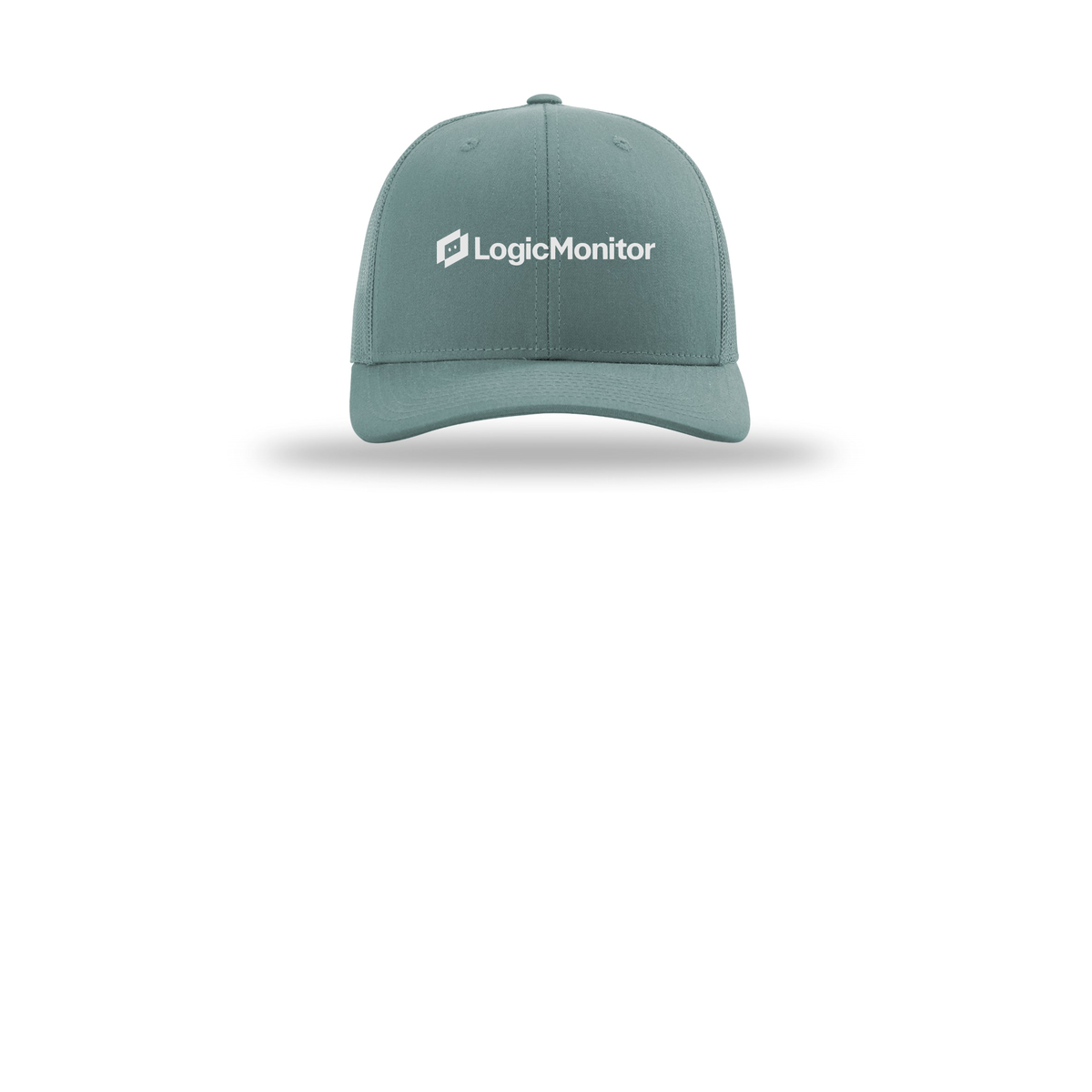 logicmonitor-richardson-trucker-cap-embroidery-capfront-R112-smokeblue-flat-front