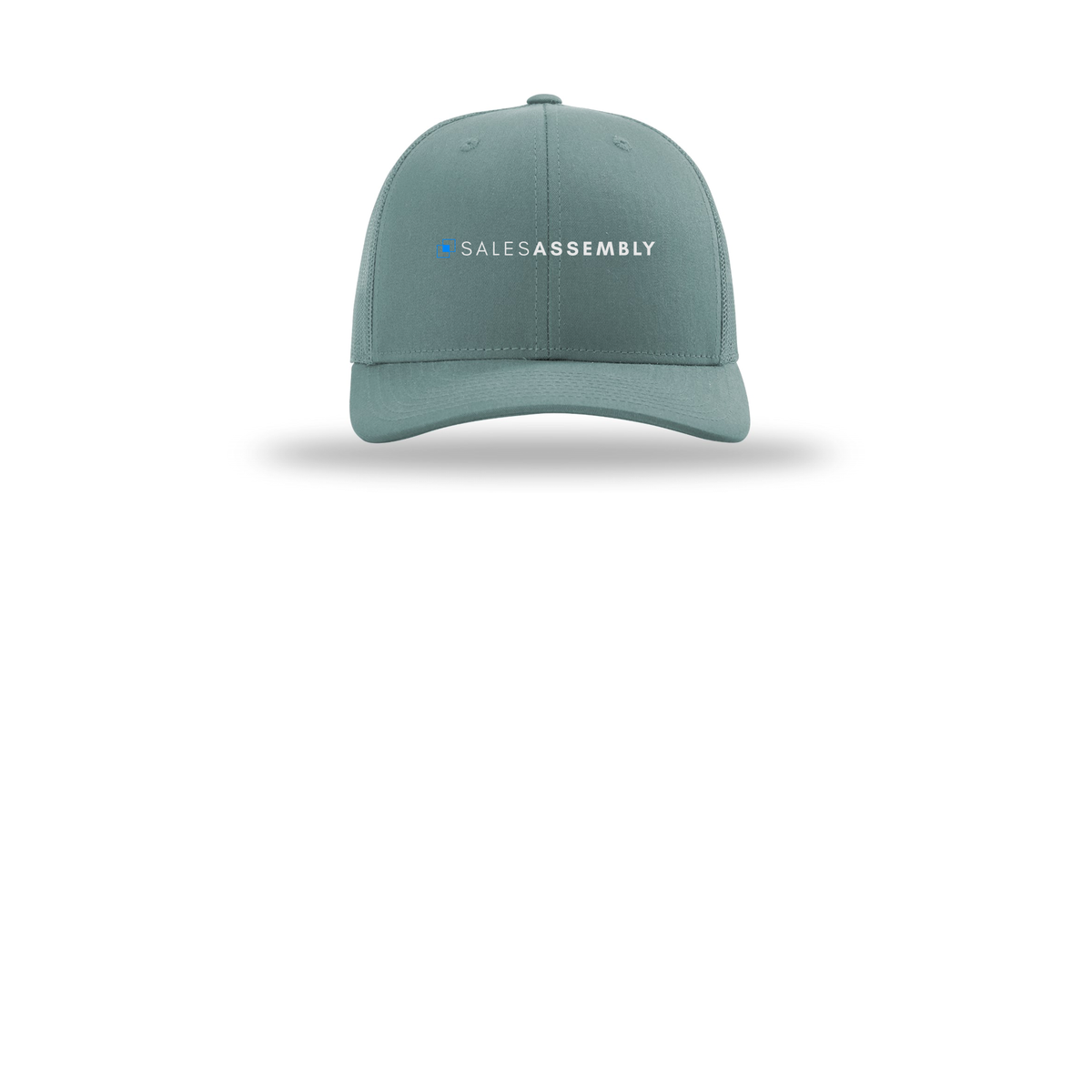 salesassembly-richardson-trucker-cap-embroidery-capfront-R112-smokeblue-flat-front