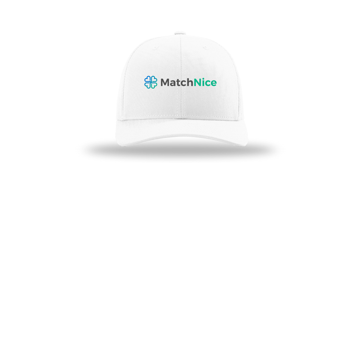 matchnice-richardson-trucker-cap-embroidery-capfront-R112-white-flat-front