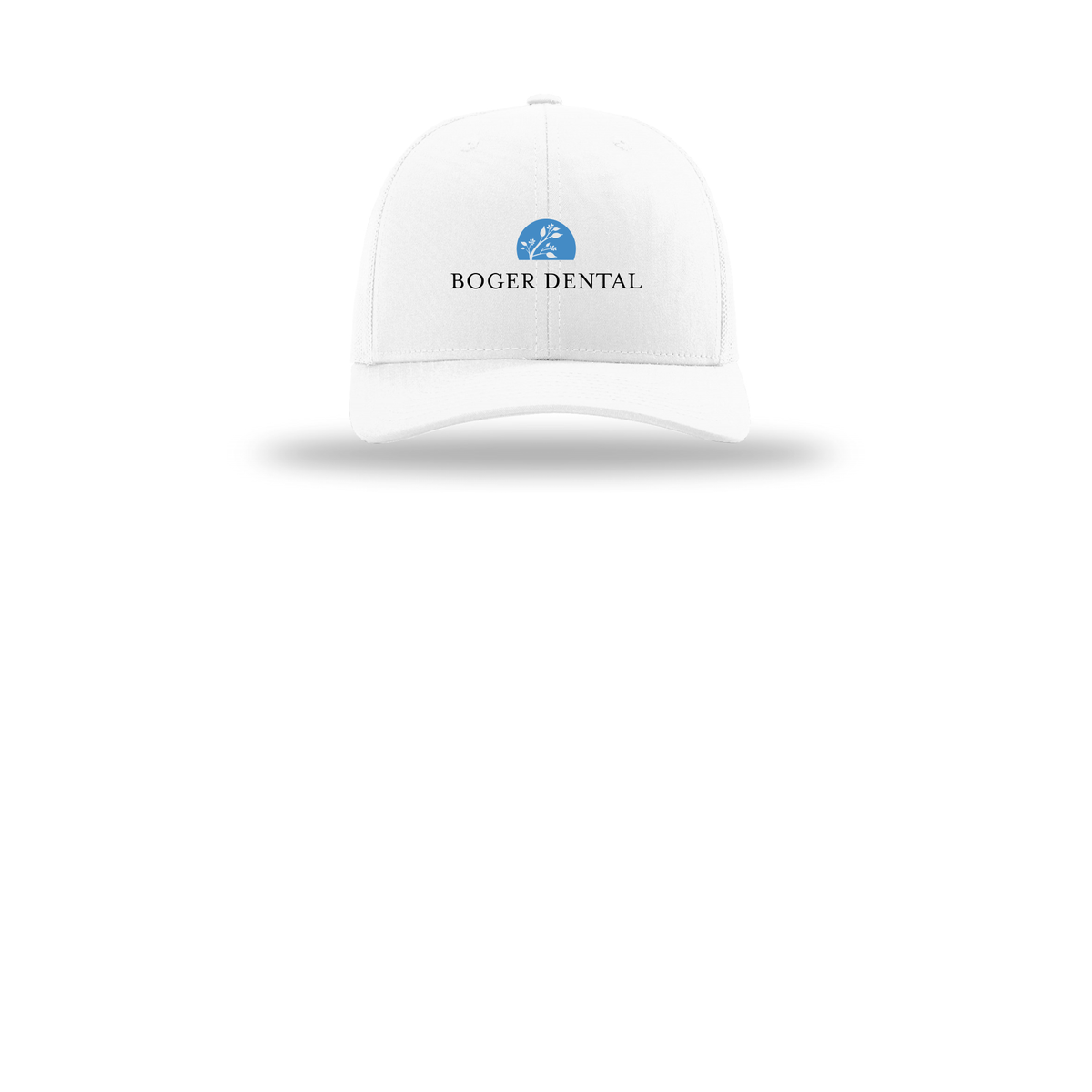 boger-dental-richardson-trucker-cap-embroidery-capfront-R112-white-flat-front