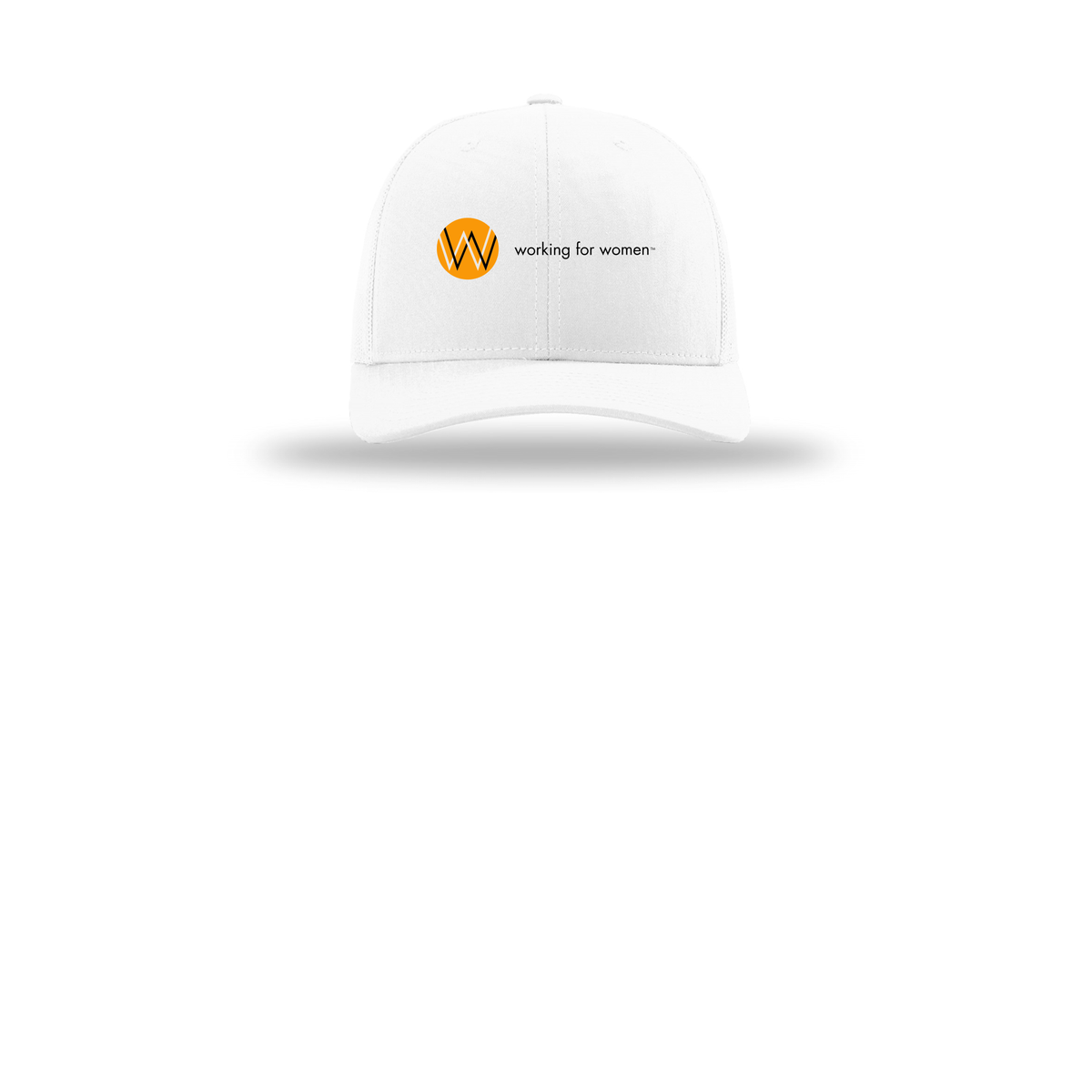workingforwomen-richardson-trucker-cap-embroidery-capfront-R112-white-flat-front