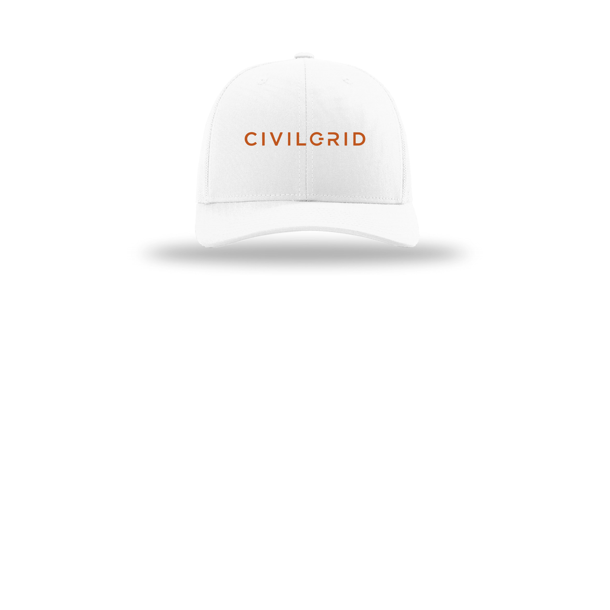 civilgrid-richardson-trucker-cap-embroidery-capfront-R112-white-flat-front