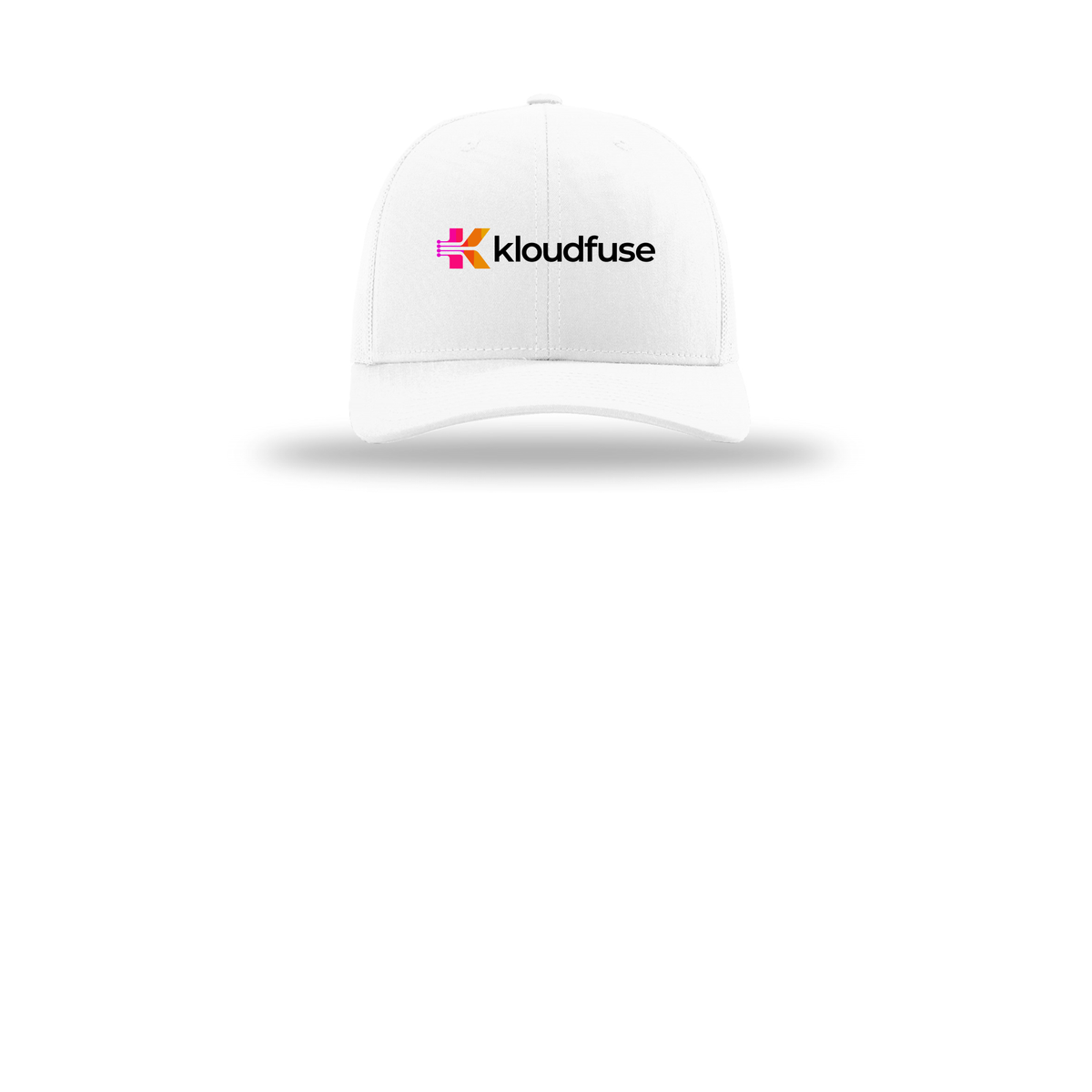kloudfuse-richardson-trucker-cap-embroidery-capfront-R112-white-flat-front