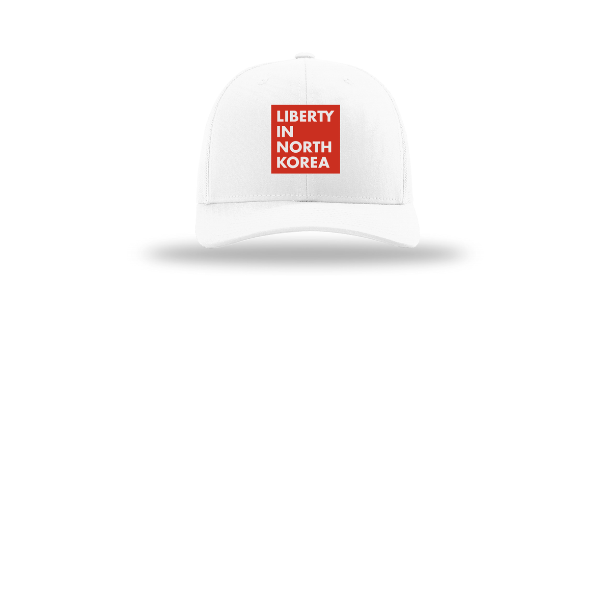 libertyinnorthkorea-richardson-trucker-cap-embroidery-capfront-R112-white-flat-front