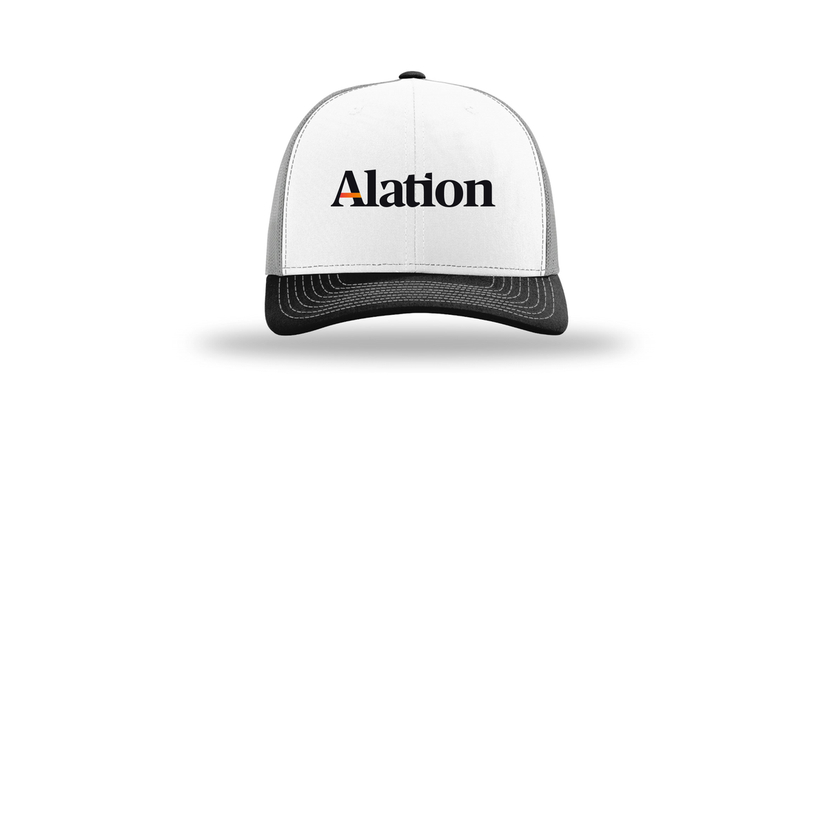 alation-richardson-trucker-cap-embroidery-capfront-R112-whitealuminumblack-flat-front