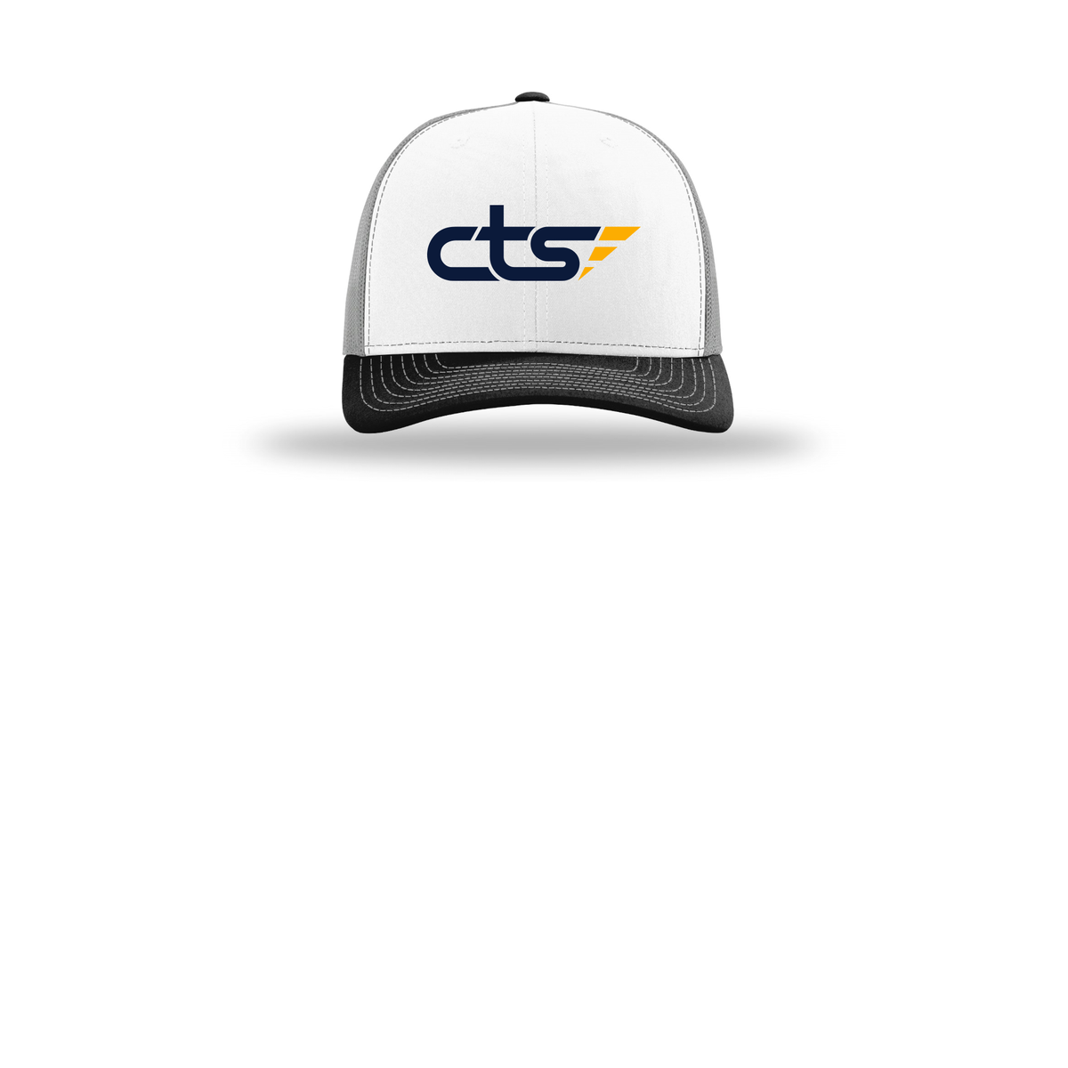 cts1-richardson-trucker-cap-embroidery-capfront-R112-whitealuminumblack-flat-front