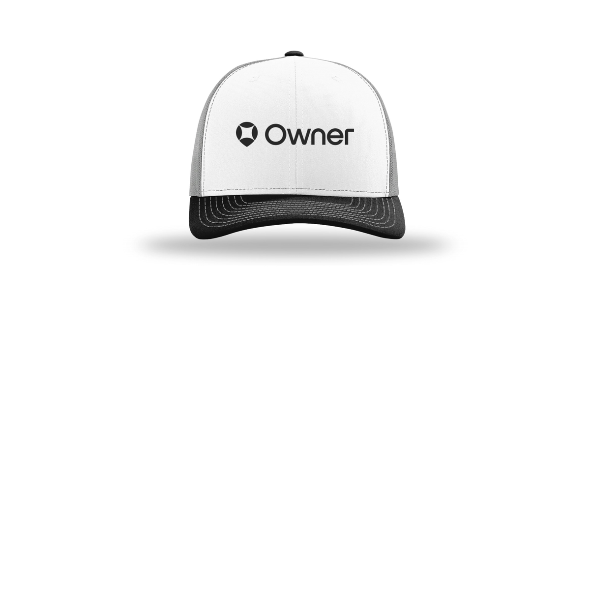 owner-richardson-trucker-cap-embroidery-capfront-R112-whitealuminumblack-flat-front