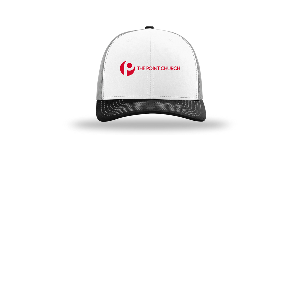 thepointva-richardson-trucker-cap-embroidery-capfront-R112-whitealuminumblack-flat-front