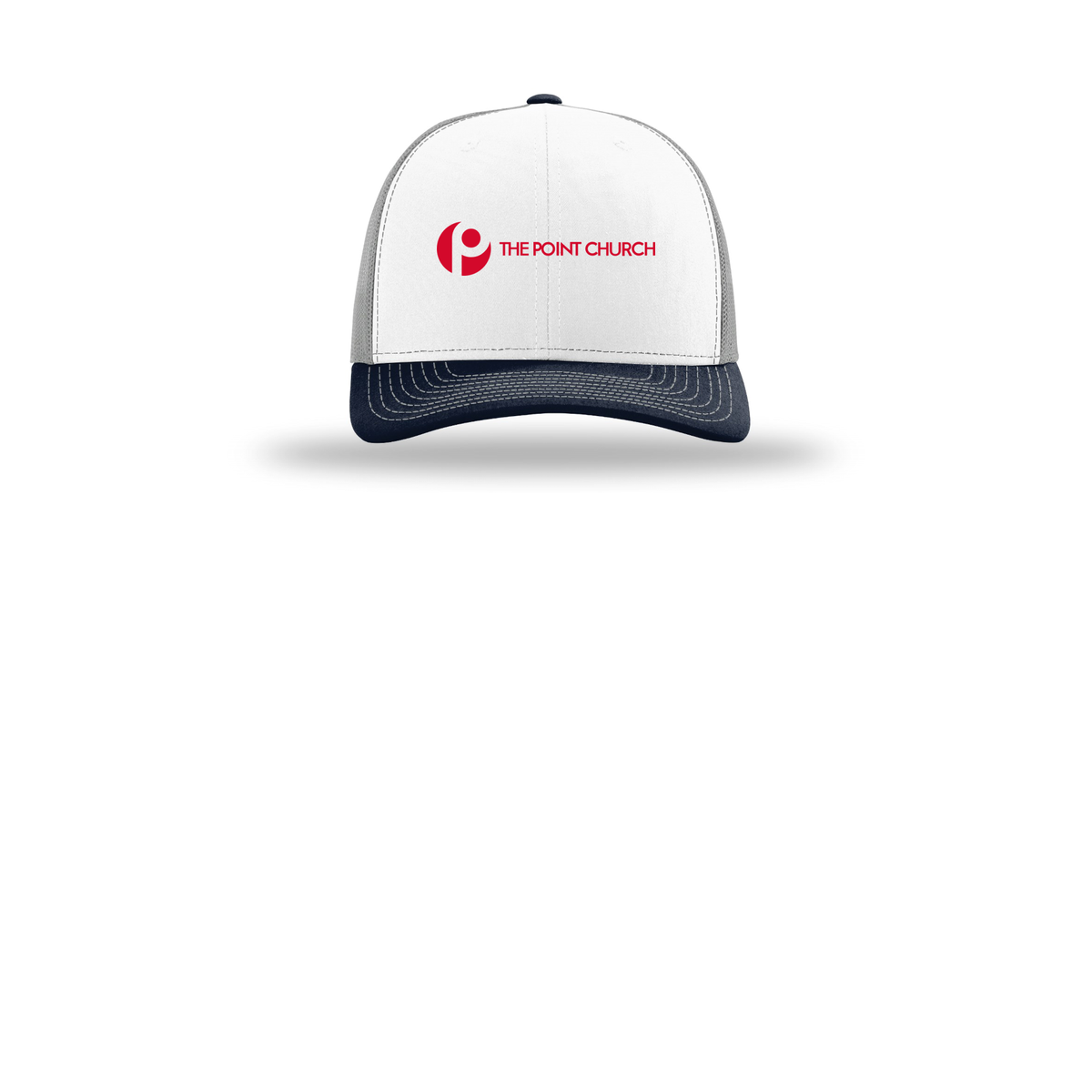 thepointva-richardson-trucker-cap-embroidery-capfront-R112-whitealuminumnavy-flat-front