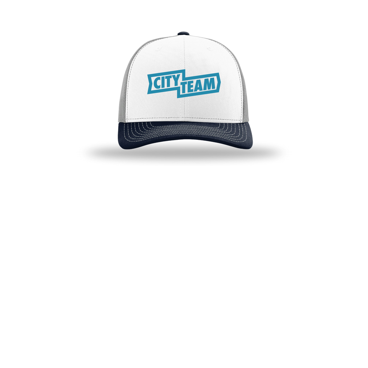 cityteam-richardson-trucker-cap-embroidery-capfront-R112-whitealuminumnavy-flat-front