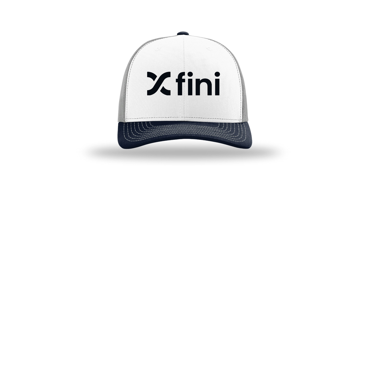 usefini-richardson-trucker-cap-embroidery-capfront-R112-whitealuminumnavy-flat-front