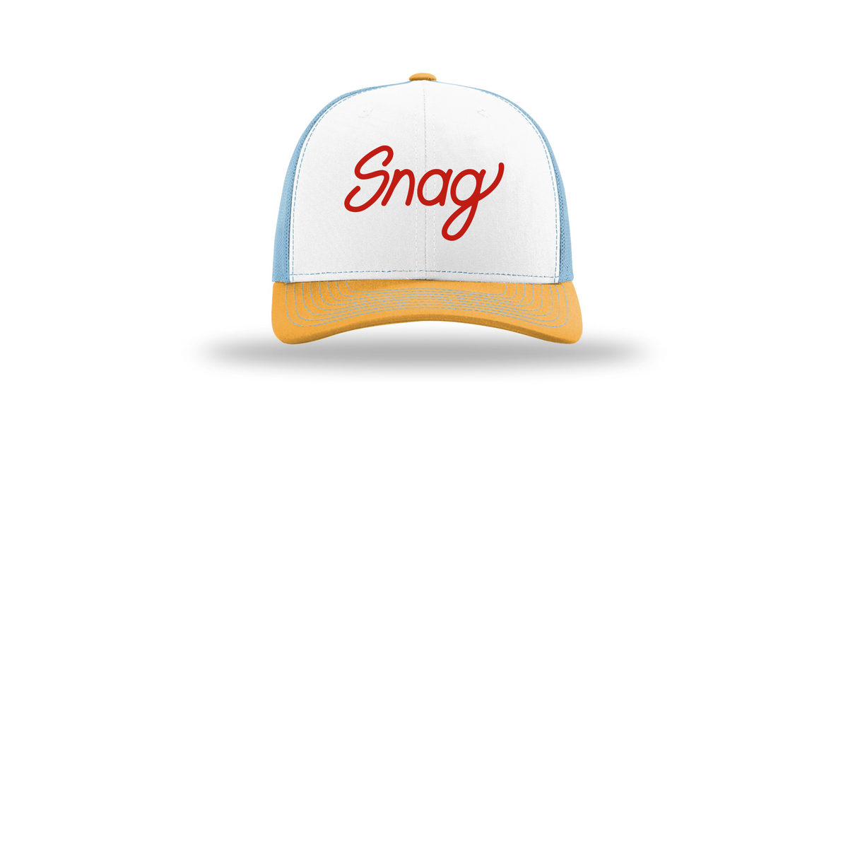 snagdelivery-richardson-trucker-cap-embroidery-capfront-R112-whitecolumbiablueyellow-flat-front