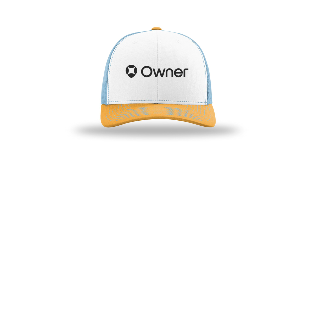 owner-richardson-trucker-cap-embroidery-capfront-R112-whitecolumbiablueyellow-flat-front