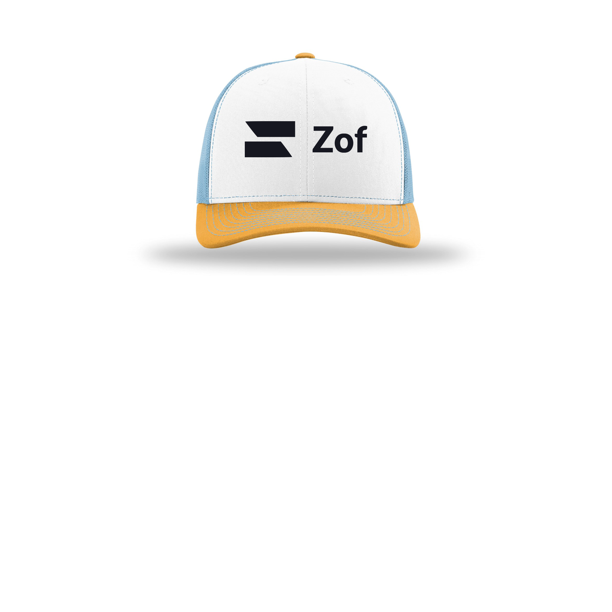 zof-richardson-trucker-cap-embroidery-capfront-R112-whitecolumbiablueyellow-flat-front