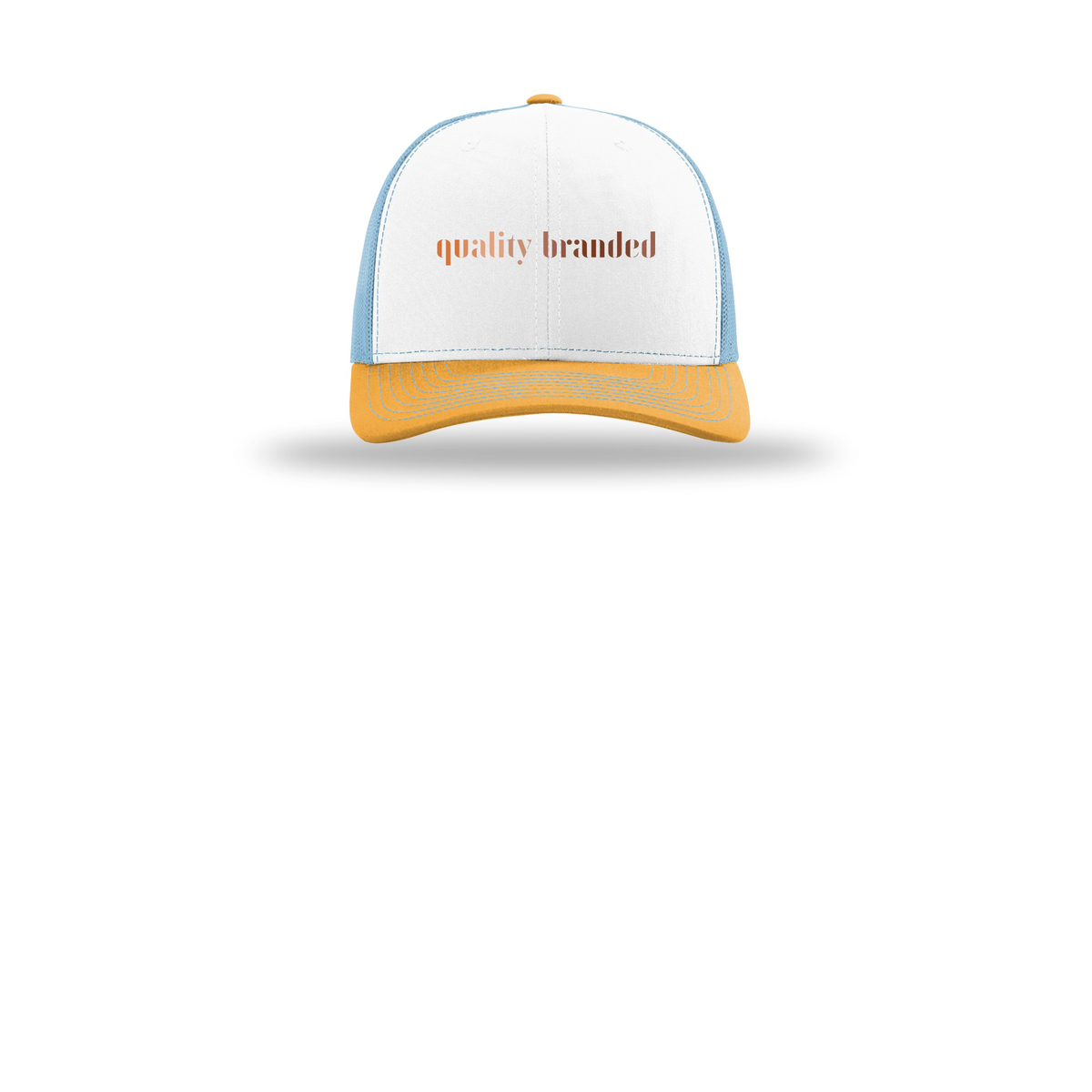 qualitybranded-richardson-trucker-cap-embroidery-capfront-R112-whitecolumbiablueyellow-flat-front