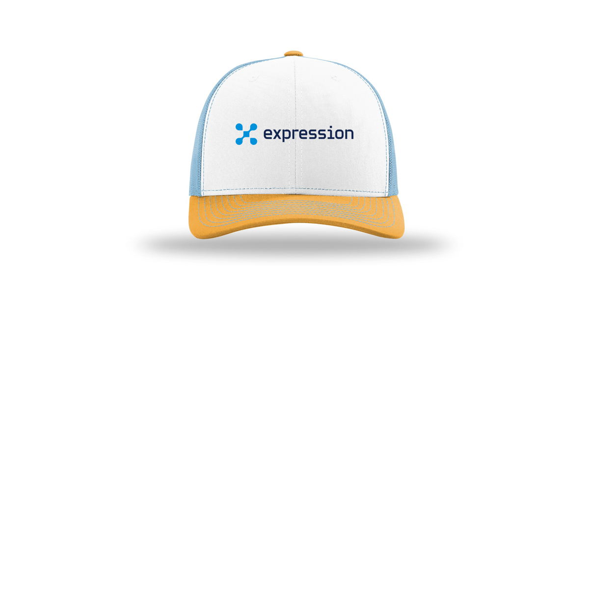 expr-richardson-trucker-cap-embroidery-capfront-R112-whitecolumbiablueyellow-flat-front