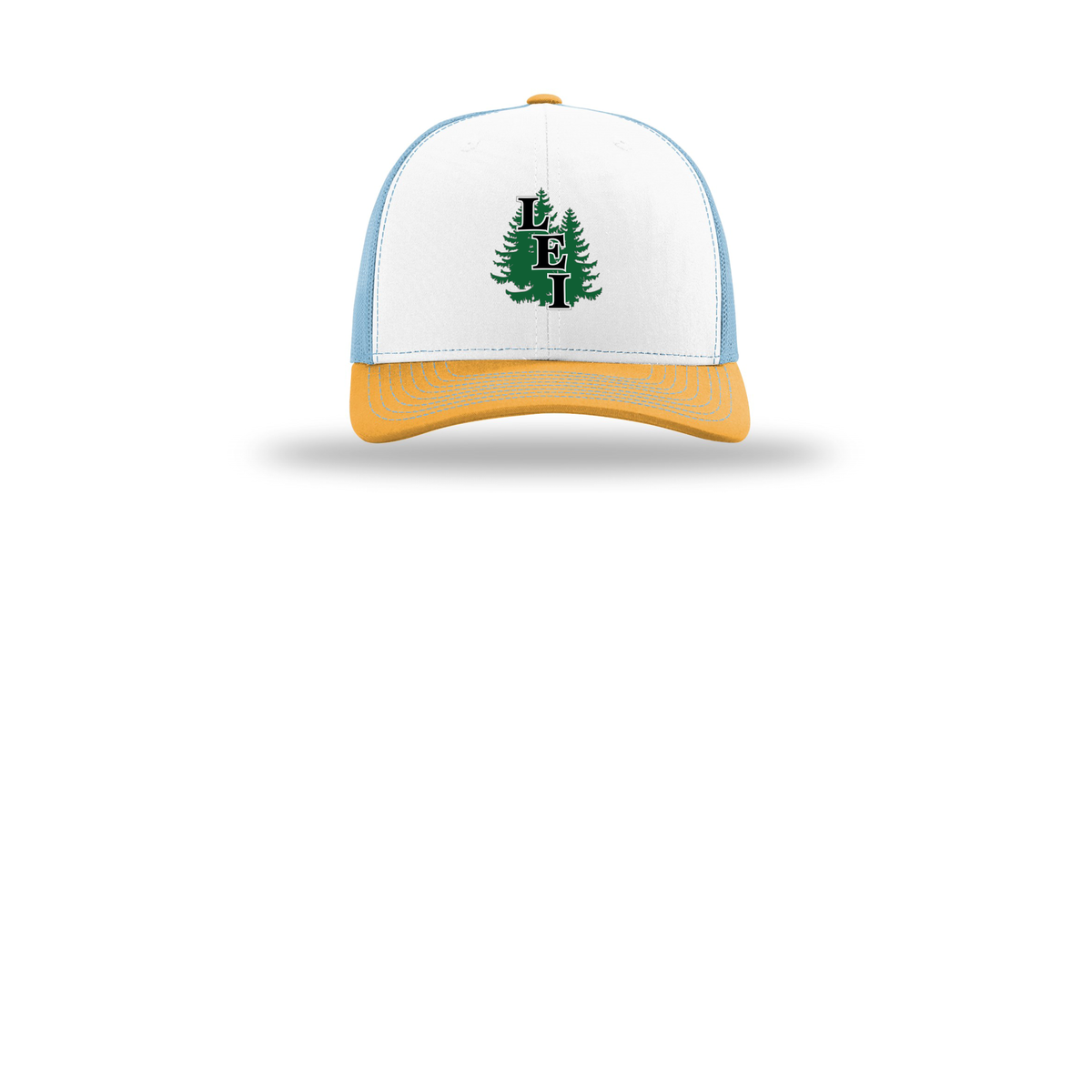 leisite-richardson-trucker-cap-embroidery-capfront-R112-whitecolumbiablueyellow-flat-front